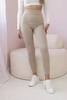 Striped leggings pants beige