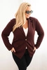 Moteriška viskozinė striukė Plus Size su ilgomis rankovėmis ir apykakle bordo