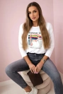 Blouse with print  Summer Girl white