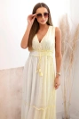 Damenkleid aus Viskose mit Pailletten kiwi