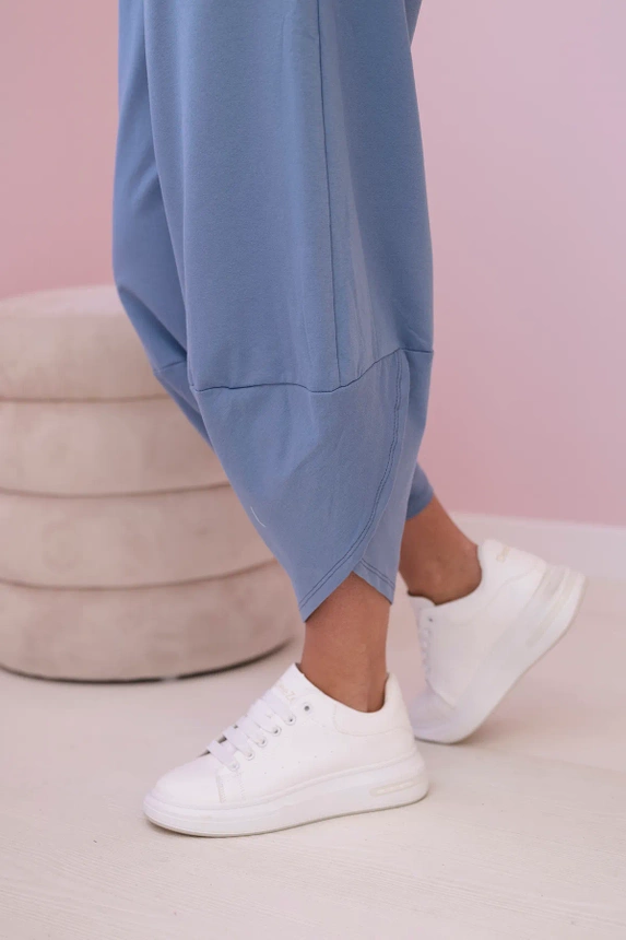 Bavlnené mikinové nohavice Denim