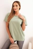 Women's cotton blouse in a classic cut dark mint