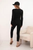 Women's cotton set with long sleeves and leggings black