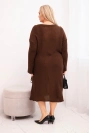Sukňa sveterová dámska Plus Size s moherom oversize s vreckom čokoládová