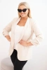 Dámská blazer bez zapínání s podšívkou XL/2XL béžová