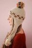 Women's long eared cap Nadia K321 beige
