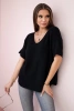 V-neck sweater blouse black