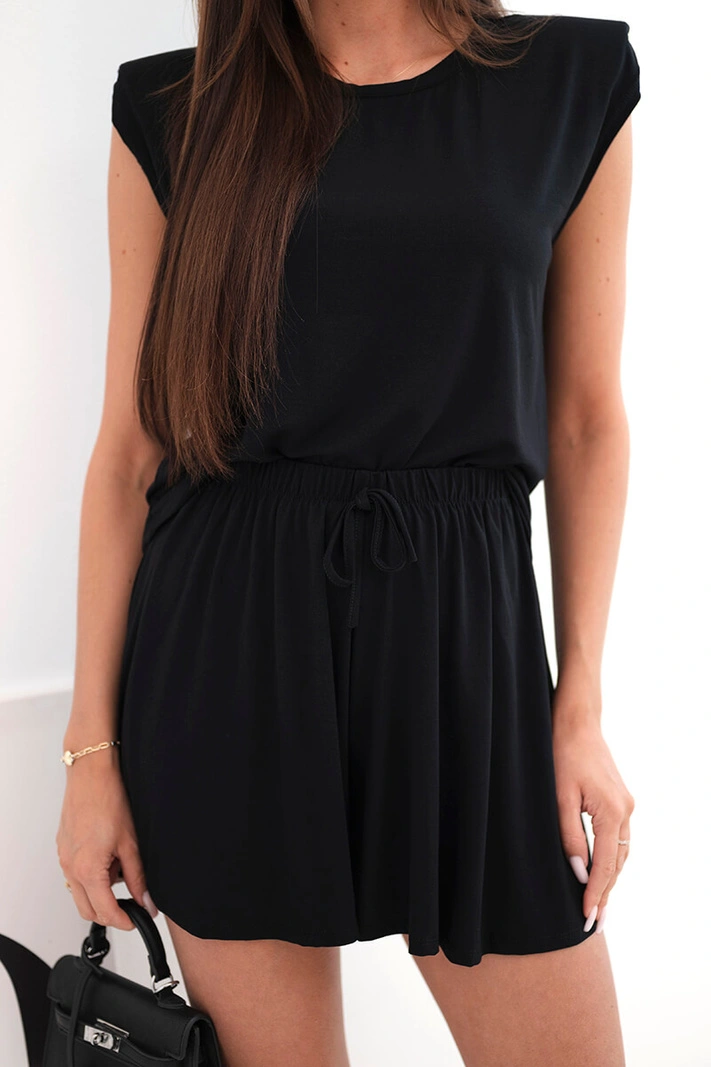 Women's viscose set with blouse and trousers black