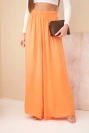 Damen Viskosehose weit mit Gummibund in der Taille orange