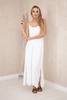 Ilga suknelė be petnešėlių ecru