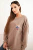 Dámská oversize mikina z bavlny s barevnými křídly na zádech fango