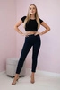 Cotton pants with a bow navy blue