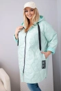 Dámska bunda Plus Size prešívaná s kapucňou a nápisom HOPE neonová ružová