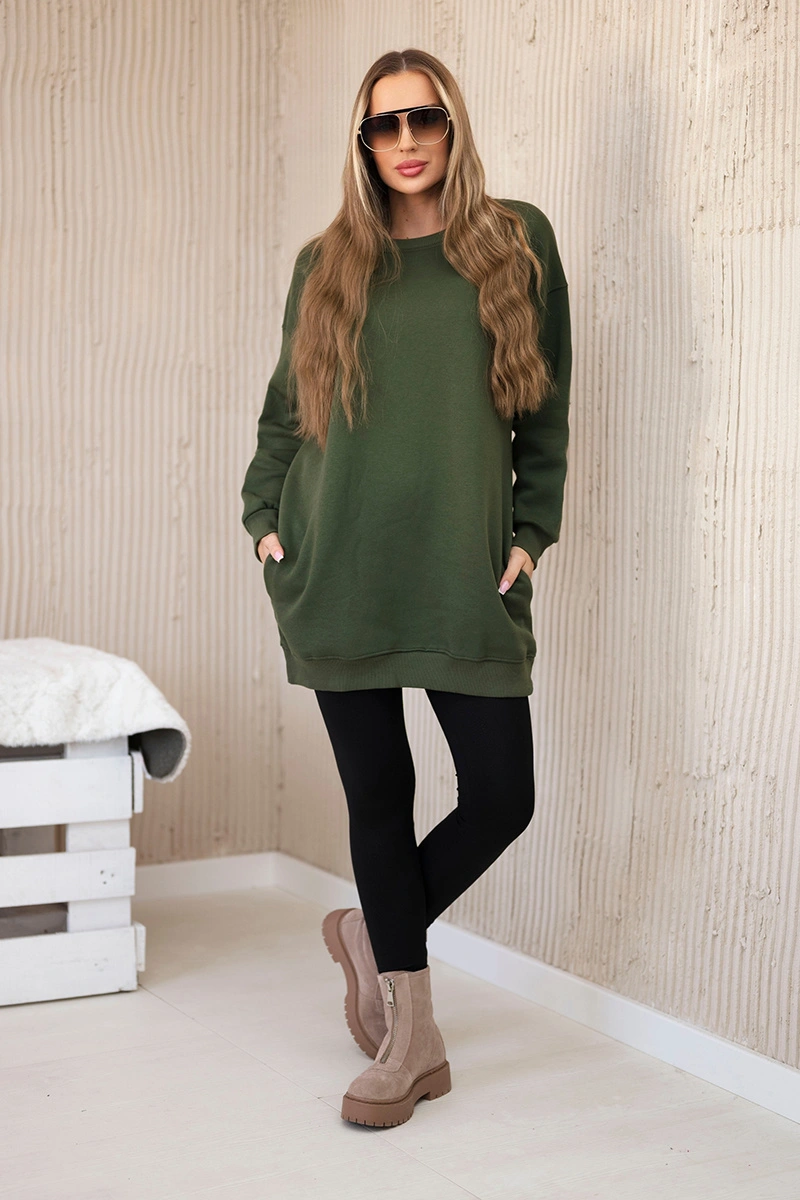 Bluza ocieplana z napisem California khaki