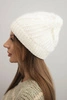 Women's winter hat with wool ecru