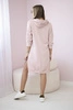 Dress with a hood and longer back dark powdered pink