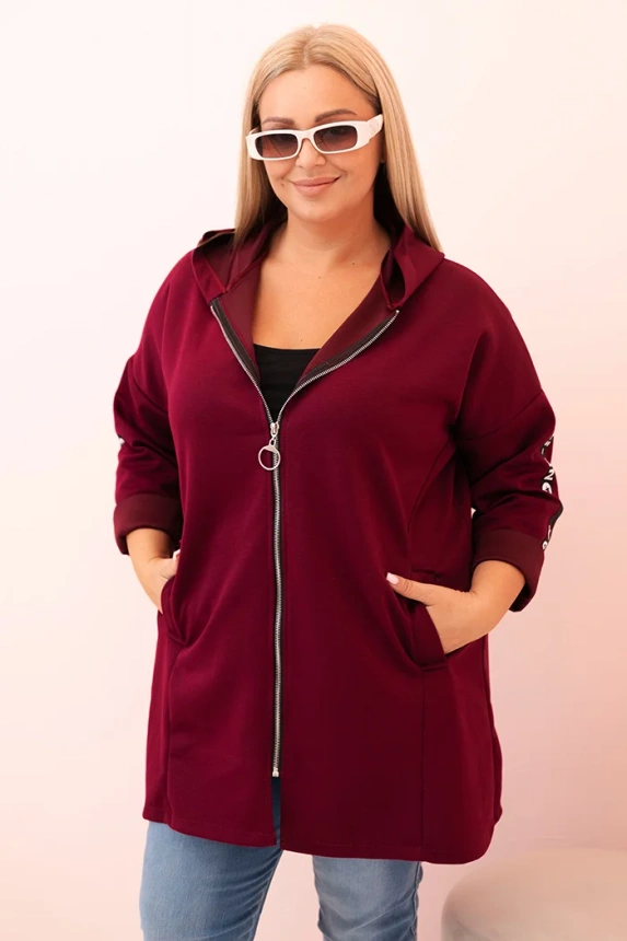 Women's butter-colored sweatshirt with decorative sleeves black