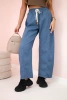 Butter trousers tied at the waist denim melange