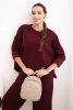 Women's tracksuit set made of thicker material with wide legs burgundy