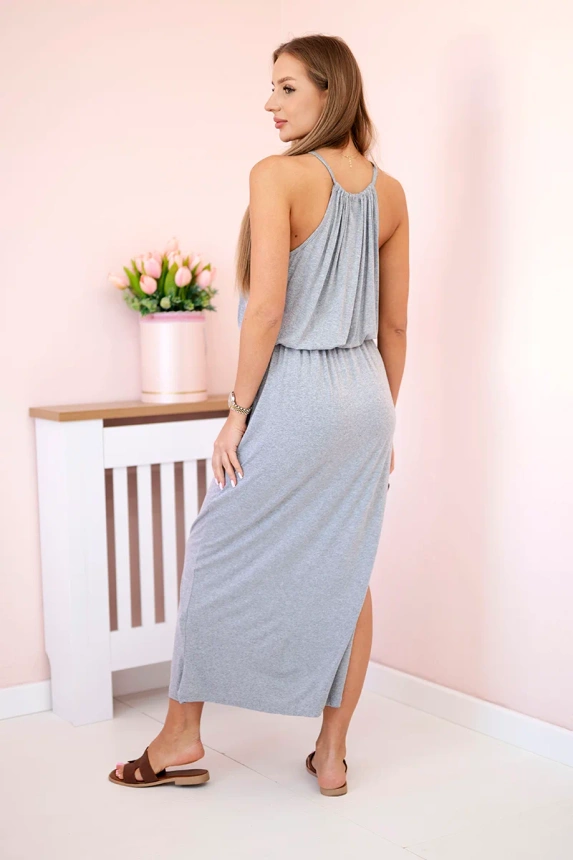 Boho dress with fly gray