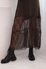 Women's dress with a tulle bottom and sleeves brown