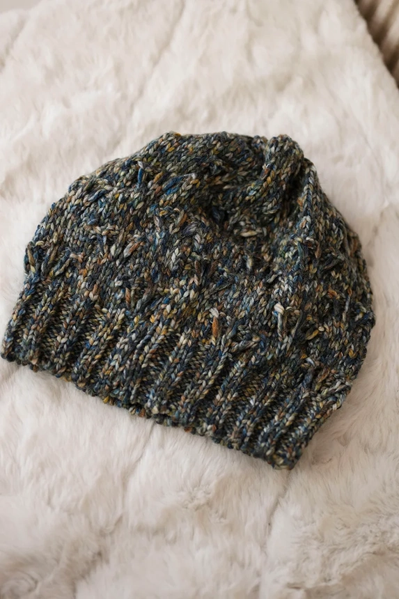 Fleecová čepice Roksana K209 denim+yellow