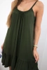 Dress with thin straps khaki
