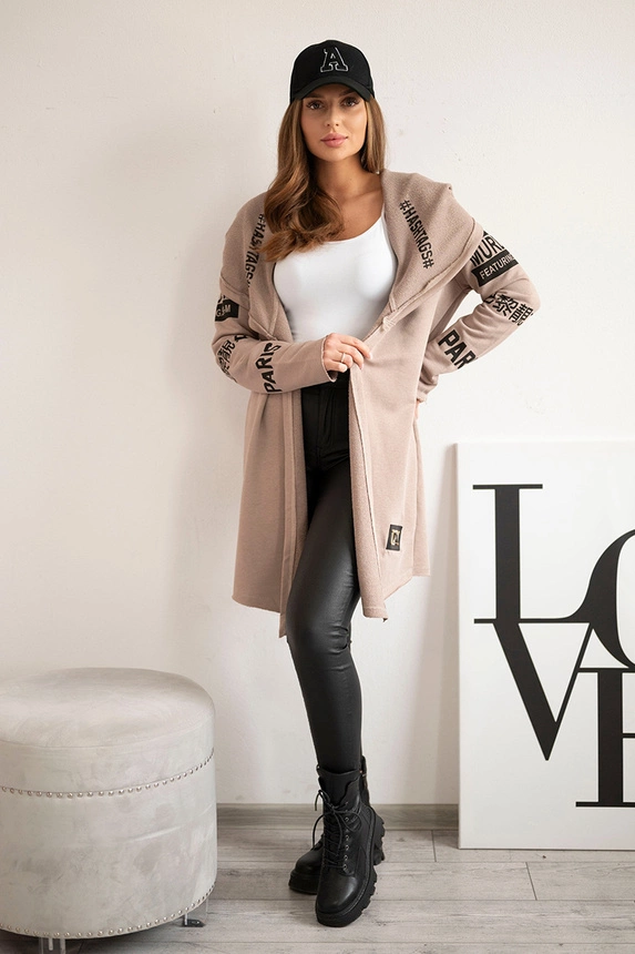 Coatee with subtitles dark beige
