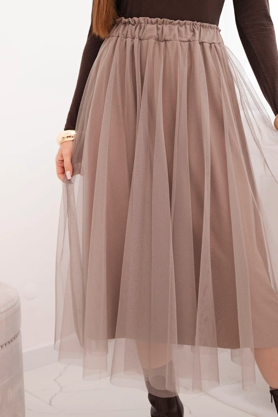 Midi tulle skirt women's with lining viscose fango