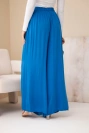 Women's wide viscose pants with an elastic waistband cornflower blue