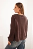 Women's sweatshirt with decorative finish at the bottom brown