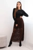 Women's skirt with lace and lining brown