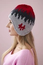 Women's cap Nikol K405 red+graphite+dark grey