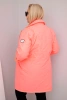 Damenjacke Plus Size gesteppt mit dekorativen Knöpfen und Kragen rosa neon