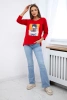 Blouse with graphics 3D, lace red