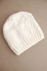 Women's winter wool hat with decorative embossing K474 ecru