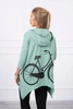 Sweatshirt with a bicycle print dark mint