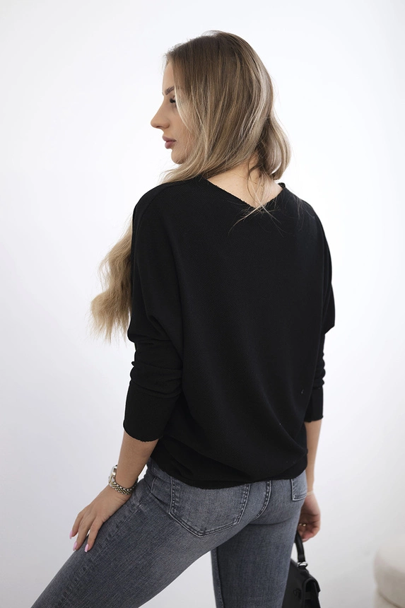 Bluzka z napisem Fantastic czarna