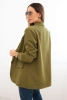 Elegantná bunda s chlopňami olivový