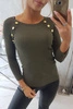 Bluzka z ozdobnymi guzikami khaki