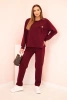 Women's set buttercream sweatshirt and pants with elastic plum