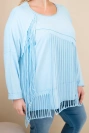 Moteriška medvilninė bluzonė Plus Size su kutais mėlyna