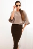 Women's viscose pencil skirt with elastic waistband brown