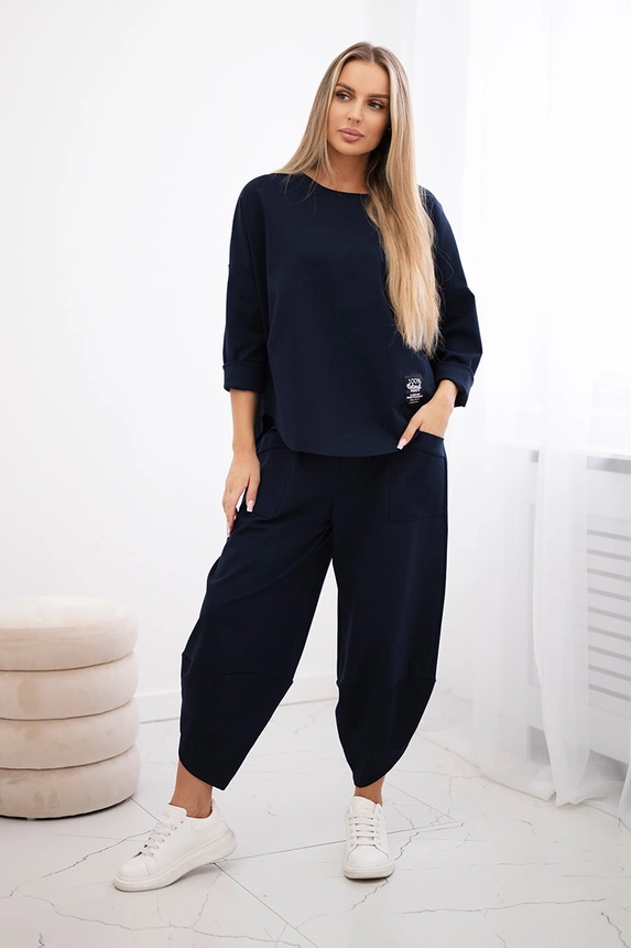 Set Punto Milano Winter Sweatshirt + Hose Marineblau