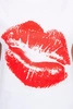 Lippenprint Bluse weiß