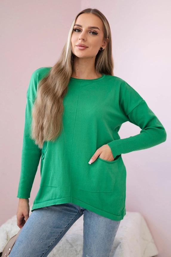 Pullover mit Vordertaschen hellgrün