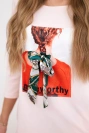 Dress with graphics 3D Noteworthy powdered pink
