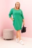 Damenkleid Plus Size aus Baumwolle mit geradem Schnitt und 3/4-Ärmel grün