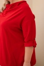 Plus Size women's blouse with a loose fit and a water neckline red