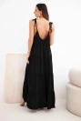Women's viscose dress with tie straps black
